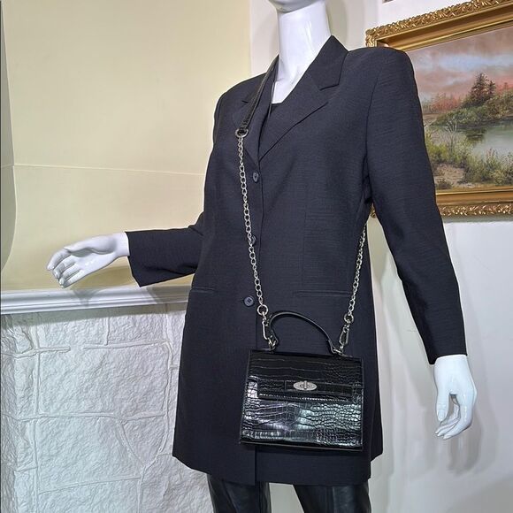 NWOT Steve Madden Madden NYC Croc Embossed Vegan Leather Mini Kelly Crossbody - Picture 3 of 15